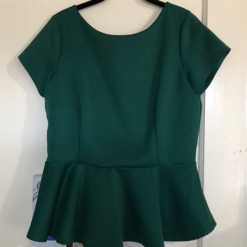 Green Peplum Top